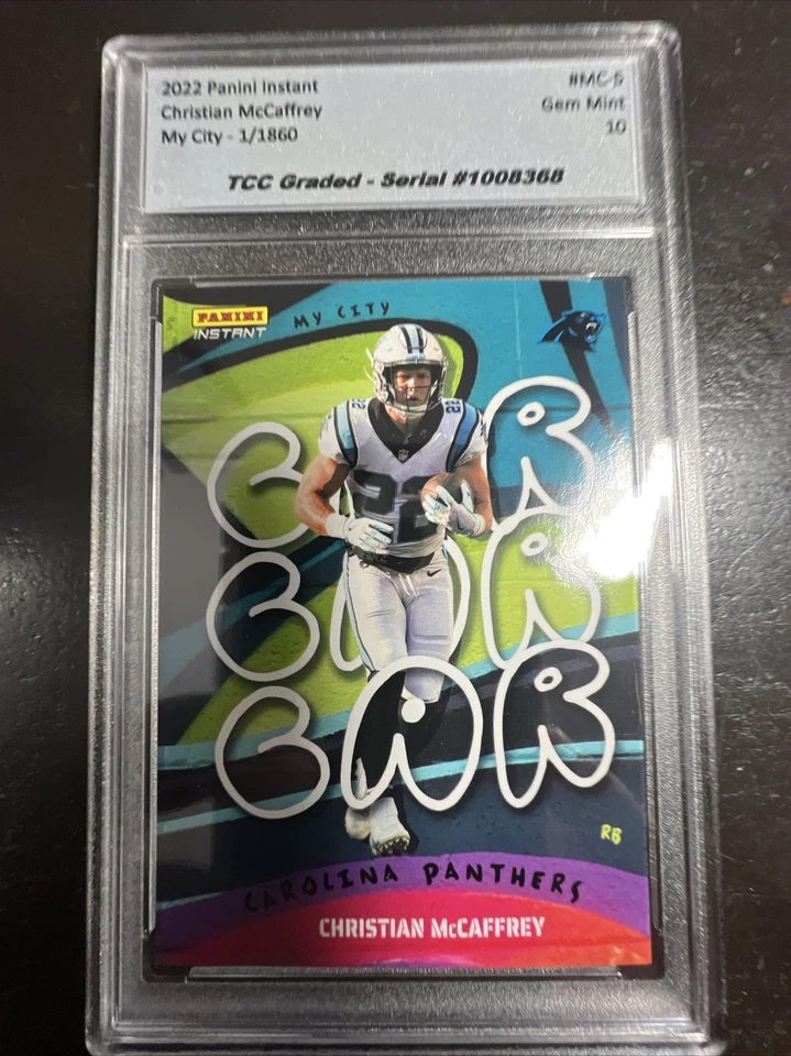 2022 Panini Instant My City Christian McCaffrey 1/1860 TCC Graded Gem Mint 10 - Image 1 of 2