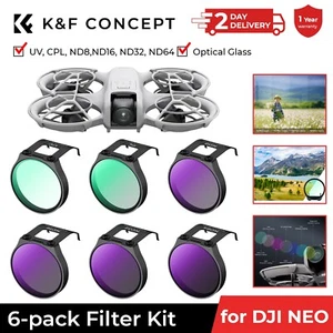K&F Concept 6pack ND Filter Kit UV, CPL, ND8,ND16, ND32, ND64 Filter for DJI NEO - Picture 1 of 29