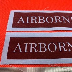 Pair of WW2 Style Printed Airborne Paratrooper Shoulder Titles - Reproduction - Picture 1 of 2
