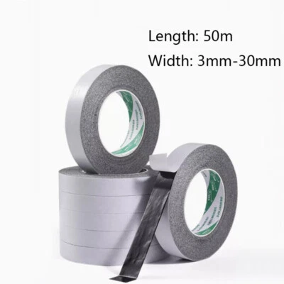 Quality 50m Black Double Sided Tape Strong Double Sided Adhesive Tape Waterproof - Image 1 of 4