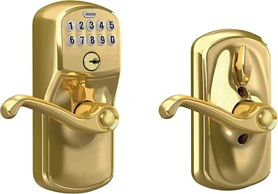 SCHLAGE FE595 PLY 605 FLA Plymouth Keypad Entry & Flex-Lock Flair Style Lever - Image 1 of 3