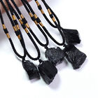 10Pcs Natural Black Tourmaline Crystal Pendant Quartz Rock Stone Necklace Reiki