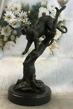 Real Bronze Hunting Lion Lioness Puma Panther Sculpture Statue Williams DEAL