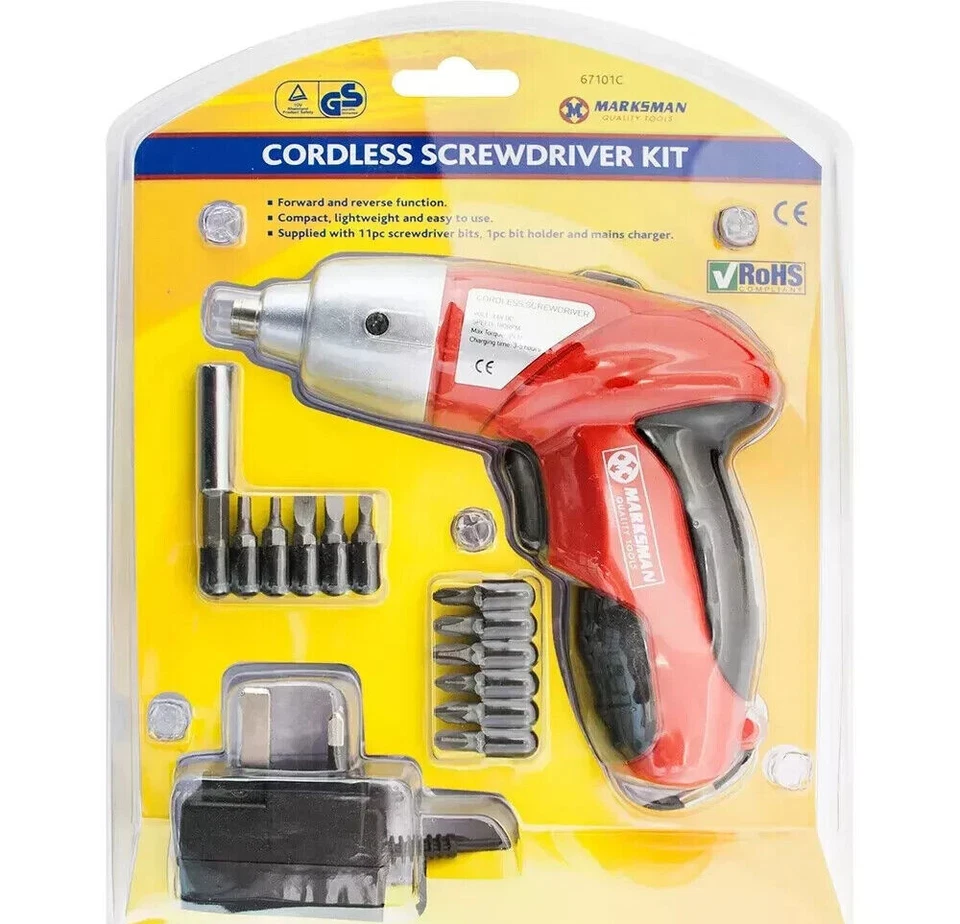 Destornillador Inalámbrico Recargable Eléctrico + 12 Piezas Brocas y Cargador 3.6v Tirador Foto 1 de 1