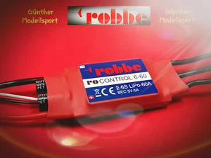 Robbe RO-CONTROL 6-60 3-6S -60(80)A 5V/7A SWITCH BEC Regler, 8711, Lagernd! - Bild 1 von 2