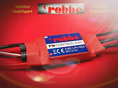 Robbe RO-CONTROL 6-60 3-6S -60(80)A 5V/7A SWITCH BEC Regler, 8711, Lagernd! - Bild 1 von 2