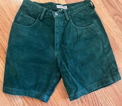 Vintage 90s Guess Green Denim Shorts Men's Size 28 Made in the USA - Image 1 of 4