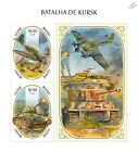 II wojna światowa 1943 bitwa pod Kurskiem T-34 Czołg IL-2 Arkusz znaczków samolotu 2018 Gwinea Bissau