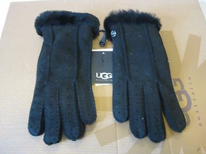 UGG CL PERF WOMEN GLOVES SUEDE BLACK SIZE M - Picture 1 of 4