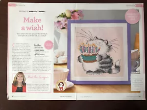 Margaret Sherry Birthday Cat Cross Stitch Chart **from a magazine** - Picture 1 of 6