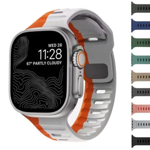 For Apple Watch Series Ultra 9 8 7 SE 6 5 iWatch 49mm Silicone Sport Strap Band - Picture 1 of 49