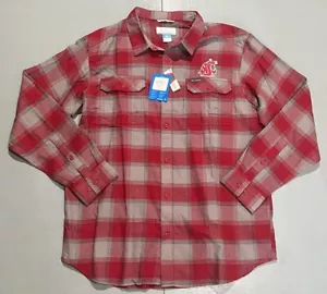 Camicia Washington State Cougars Columbia in flanella con bottoni uomo XL vendita al dettaglio $65 - Foto 1 di 3