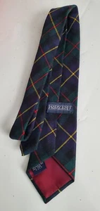 LANDs END tie 100% Wool tie, Plaid , Black Watch Multicolor made U.S.A Christmas - Picture 1 of 7