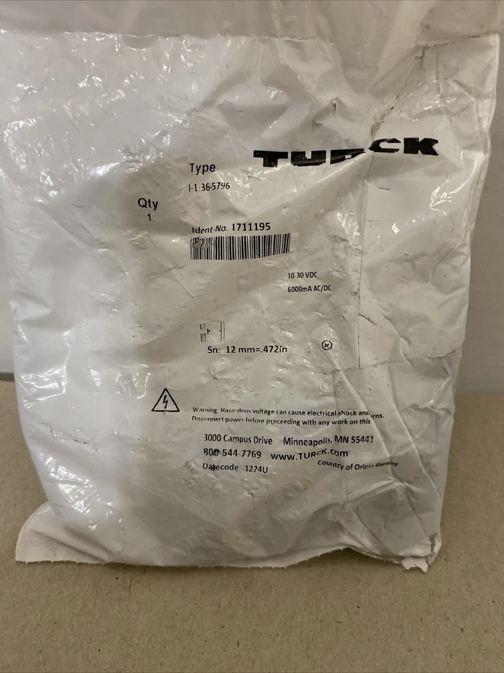 Turck Type I-1-36-5796 | Proximity Switch Ident-No T1711195 | 10-30 VDC 500mA - Image 1 of 4