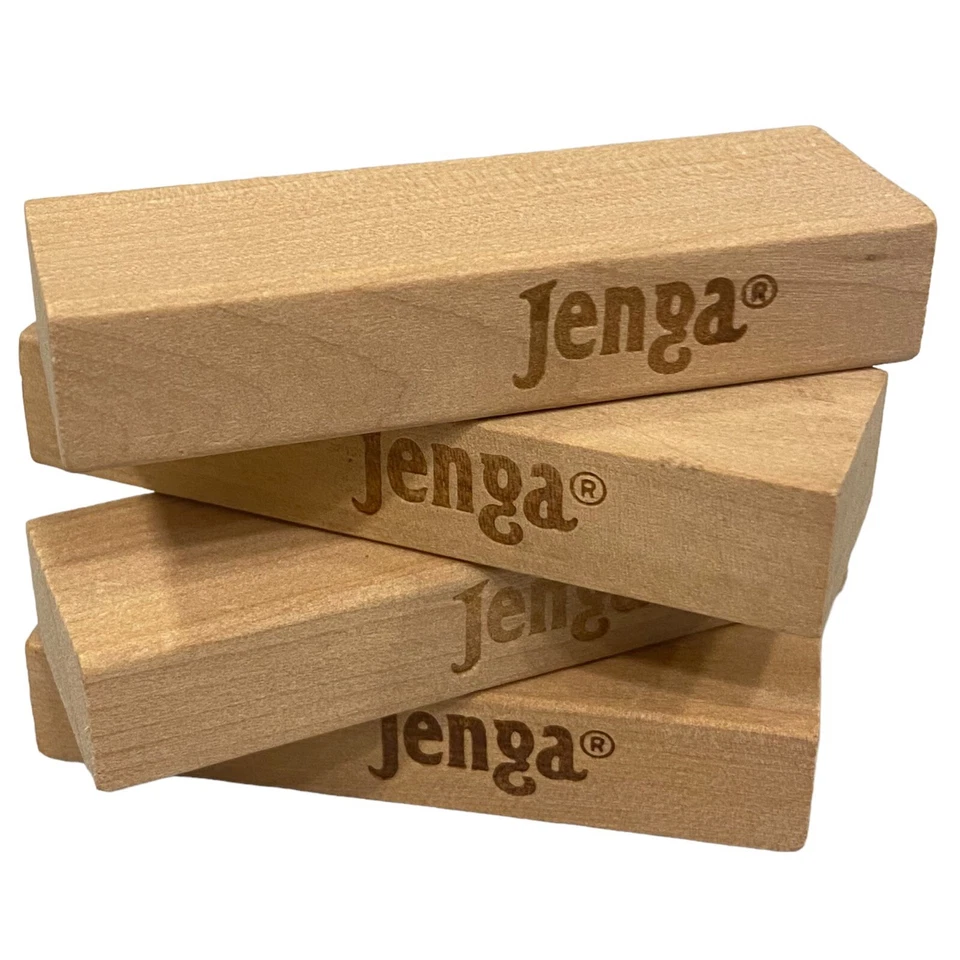 JENGA 4 Pieces Replacement Wood Blocks Original MILTON BRADLEY HASBRO 2000 - Image 1 of 2