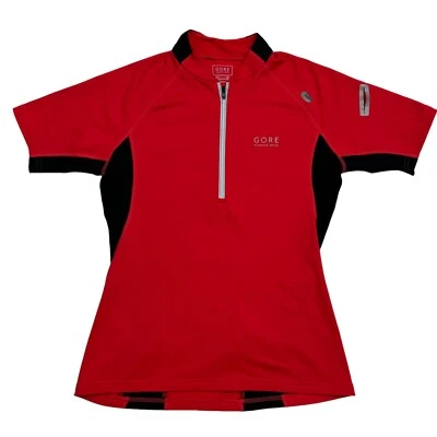 Pullover Gore Running Wear para mujer rojo 1/4 cremallera manga corta ventilado ajustado talla M Foto 1 de 4