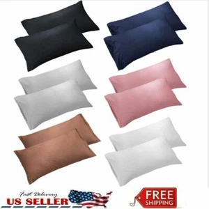 1/2PC 1800D Pillow Case Set Queen (standard) or King Pillowcase Pillow Cases US - Picture 1 of 18