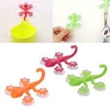Gecko Powerful Plastic Four Suction Cups Hook Wall Hanger Decoration Bathroom