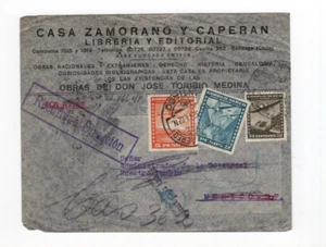 Chile 1941 nach Mexiko Mehrstempelbrief seltene Stempel "Rectifique Direccion" - Bild 1 von 2