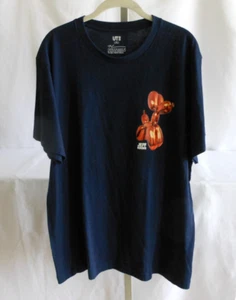 T-shirt Uniqlo Jeff Koons adulto XL blu navy palloncino cane arancione arte UT - Foto 1 di 6