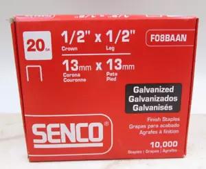 Grapas galvanizadas de alambre fino Senco F08BAA calibre 20 por corona de 1/2 pulgada - Imagen 1 de 2