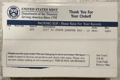 2007-D MONTANA State Quarter $25 Bag (QS0) in Unopened Mint Box. 100 coins. - Image 1 of 3