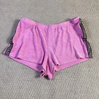 Juicy Couture Pink Terry Cloth Shorts Y2K Lounge Sleepwear - Image 1 of 4