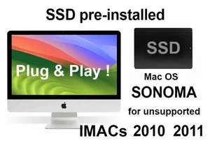 SSD 240go pre-installed Mac OS SONOMA - IMAC 2010 et 2011 - 21,5" 27" - Imagen 1 de 1