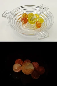 7pk Vitro Agate Hybrid Cat Eye Marbles Cage Style 1 Shooter Yellow/Orange 9.5-M - Picture 1 of 10