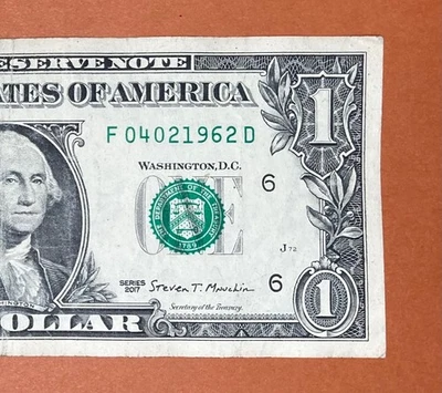 April 2, 1962 ; 4 February 1962 (F 04021962 D) Birthday Note $1 One Dollar Bill - Image 1 of 3