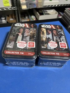 (2) Star Wars Topps The Force Awakens Collector Tin & Cards New 48 KARTEN + 1 - Picture 1 of 5