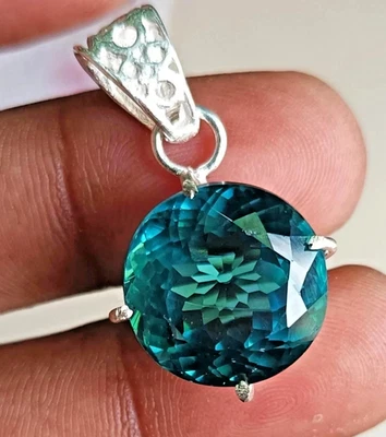 Natural Certified Paraiba Tourmaline 28.50 Ct+ Pendant 925 Solid Silver Gemstone - Image 1 of 4
