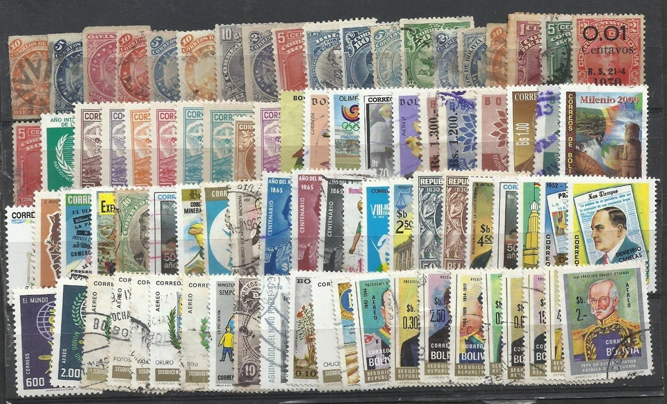 BOLIVIA lot of 83 different Stamps MH - Used - Image 1 of 1