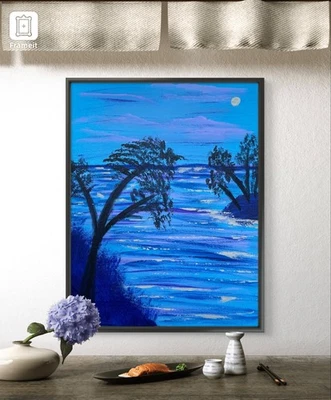 Original Art "Calm" 11x14 Canvas Expressionism Abstract Design Home Art - Image 1 of 4