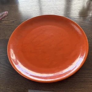 Plato naranja de cerámica Bauer de 15 pulgadas raro de cerámica de Los Ángeles - Imagen 1 de 4