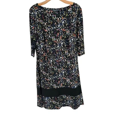 American Living Dress Womens  Black Pattern 3/4 Sleeve Pullover Knit Size 16 - Image 1 of 4