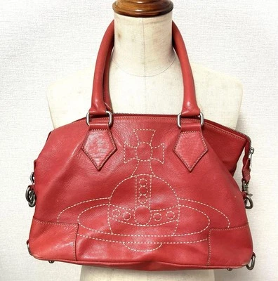 Vivienne Westwood Red Stitch ShoulderBag Handbag Orb Logo Vintage - Image 1 of 4