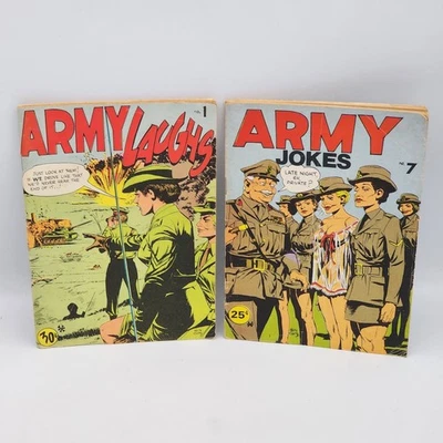 Army Laughs No. 1 & Army Jokes No. 7 - Vintage Australian Comic - Magazines - Image 1 of 4