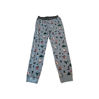 Antiguo pantalón pijama azul marino niños talla 10-12 Navidad vacaciones acogedor cálido Foto 1 de 4