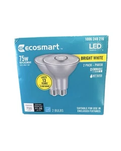 Ecosmart LED 75W Replacement 9W Par30 Bright White Dimmable Light Bulbs A6 - Picture 1 of 1