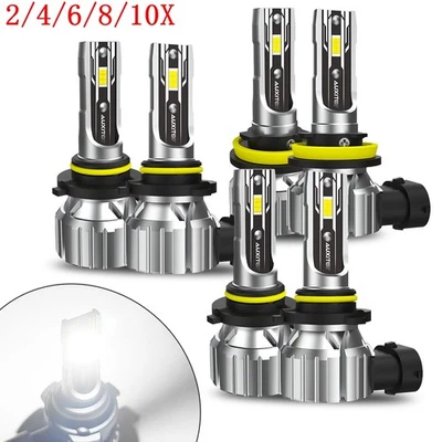 AUXITO Combo 6PCS 9005 + 9006 + H11 LED Headlight Bulbs High Low Beam White 2/4X - Image 1 of 4