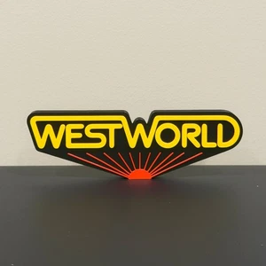Insegna Decorativa Westworld Espositore Stampato in 3D - Foto 1 di 3