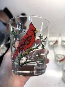 Set of 8 Libbey Red Cardinal Rocks Highball Glasses - 4” EXCELLENT vtg condition - Picture 1 of 5