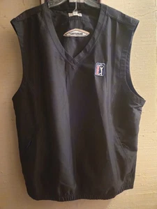 Cutter & Buck Vest Mens Size XL Black Pullover WindTec Nylon Windbreaker Pockets - Picture 1 of 5