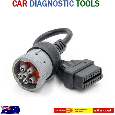 Herramienta de cable adaptador de diagnóstico 6 pines diésel hembra a OBD2 16 pines J1708 Foto 1 de 4