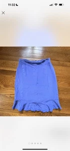 Cynthia Howie 100% Silk Skirt Retails ~ $380 Baby Blue Fairy Cut - Picture 1 of 5