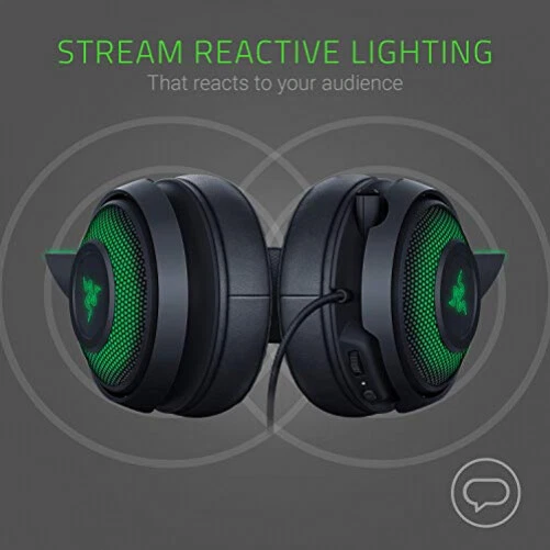 Razer Kraken Kitty Gaming Headset Virtual 7.1 Surround-Sound USB RGB PC Black - Immagine 1 di 4