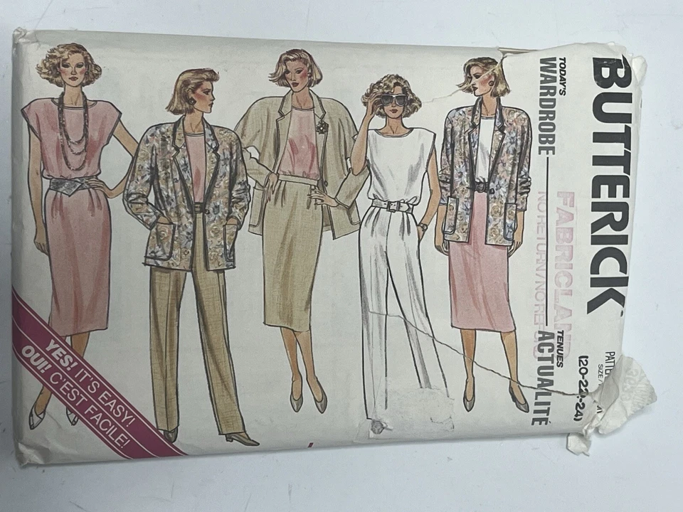 Pants Jacket Skirt Top Plus Size 20-24 UNCUT Pattern 3633 Vintage 80s Tapered - Image 1 of 2
