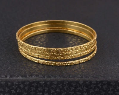 Designer Gold Plated Sterling Silver Bangle Statement Bangle All Size M012 - Image 1 of 4