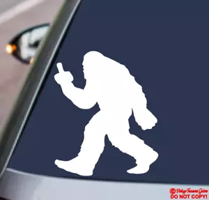 BIGFOOT FLIP OFF VINYL DECAL STICKER CAR WINDOW BUMPER SASQUATCH MIDDLE FINGER - Picture 1 of 6
